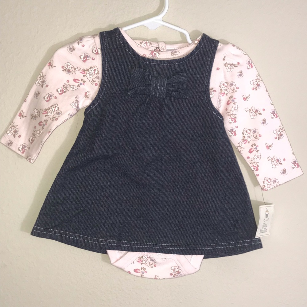 Mini muffin Boutique girls Dress Set 3-6 mo E64